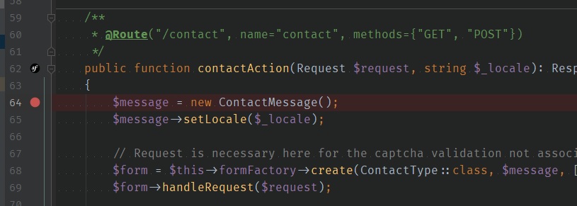 Adding a code breakpoint