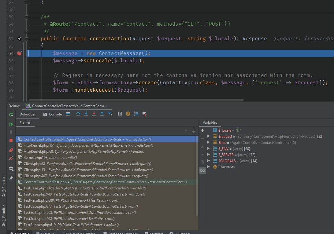PHPUnit debugging
