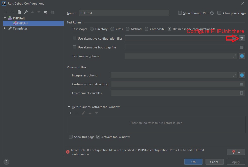 Configure PHPUnit